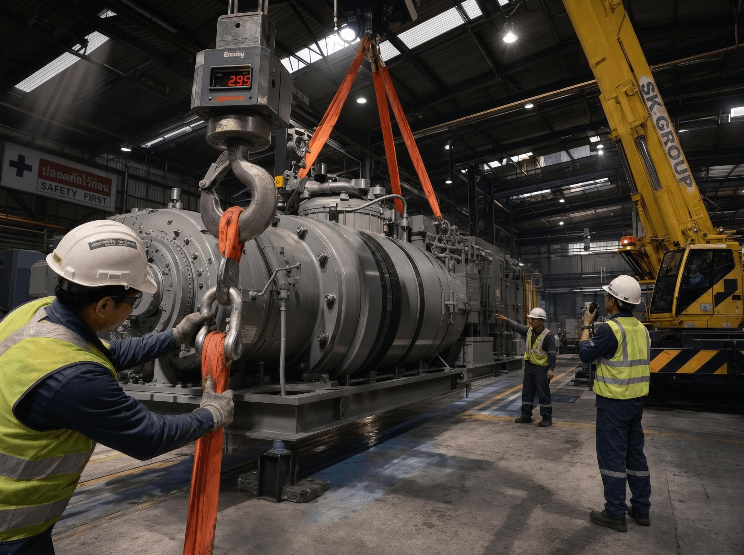 Industrial machinery and equipment in a plant environment