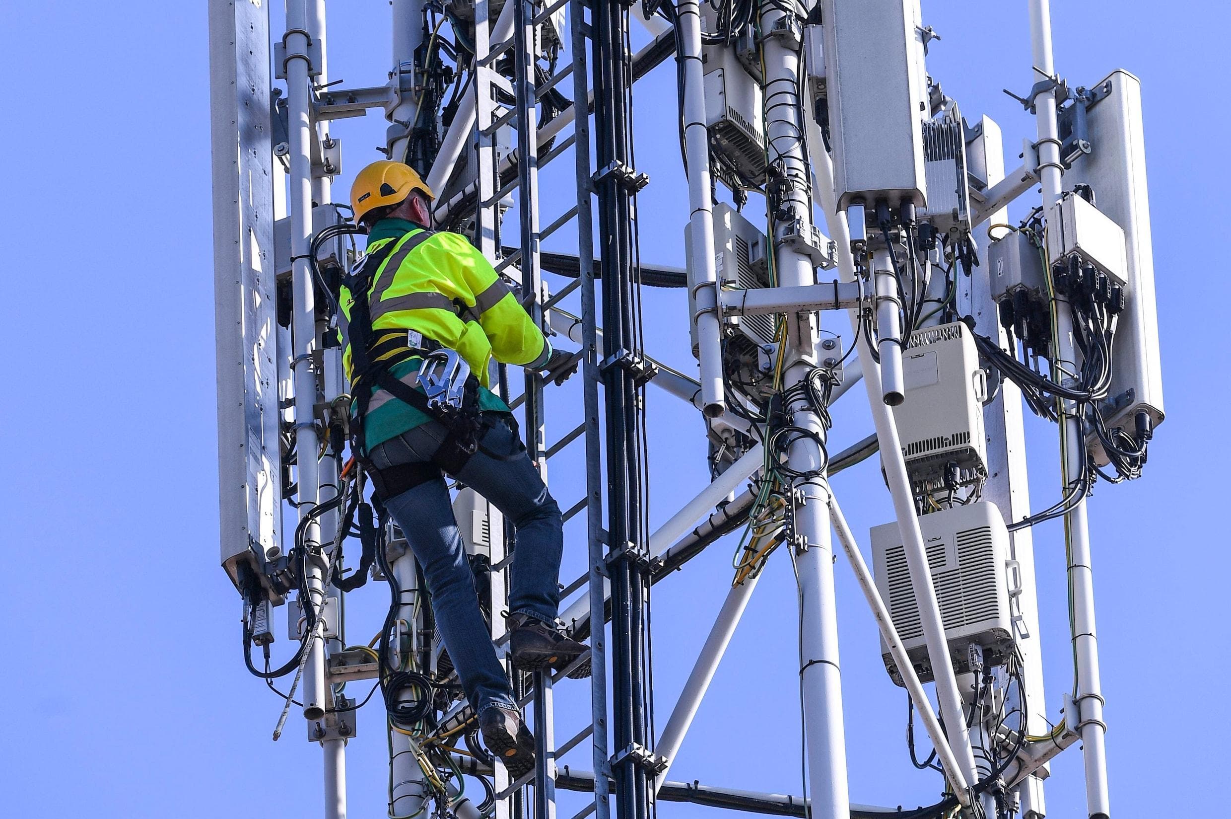 Telecommunications tower infrastructure at a site