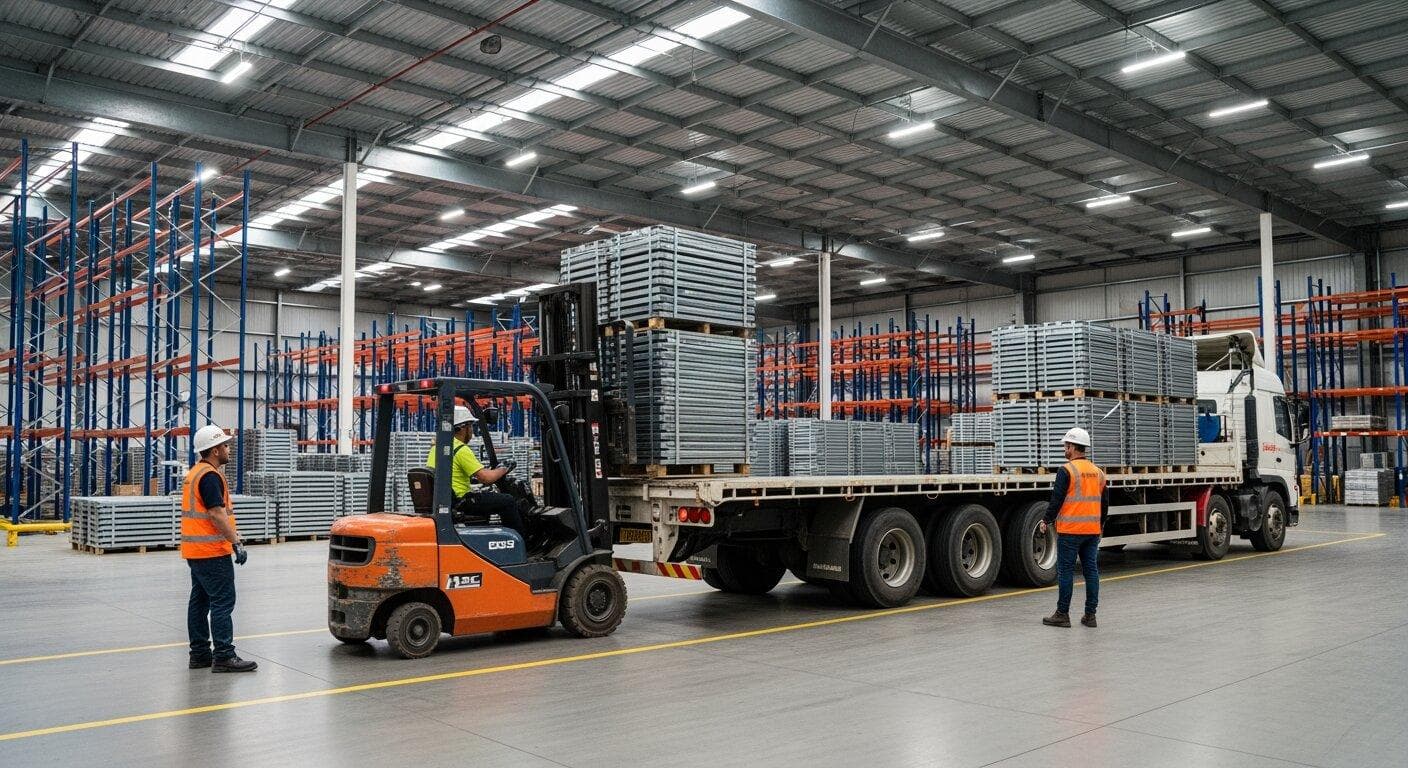 Industrial warehouse space being prepared for dismantling or clearance